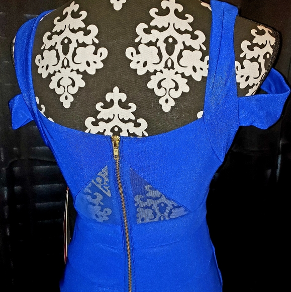 Emerald Sundae Royal Blue Women's Fitted Gown - Picture 5 of 7